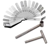 3 piezas de válvula de motor tornillo de ajuste de llave inglesa herramienta válvula holgura herramientas de ajuste + medidor de palpador 0.0 (haoyi