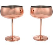 Cupé de cobre Copas de champán Juego de 2 copas de vino vintage Martini de acero inoxidable oro color de rosa