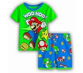 Super Mario Print Pijamas Verano Manga Corta Tops Camiseta Pantalones Cortos Set Outfits Para Niños Niños Niñas 4-5Y