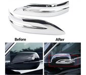 2 piezas de cubierta de borde de la raya del espejo lateral del espejo retrovisor ABS cromado para Honda CR-V CRV 2012 2013 2014 2015 2016 2017 201...