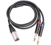 1 conector macho XLR de 3 pines: a 2 cables de audio de micrófono de enchufe mono macho Ts de 6,35 mm-XinHan 2m