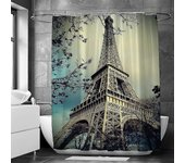 Wexary 1pc Cortina de ducha de la Torre Eiffel de París Impresión 3D