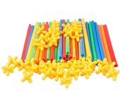 200pcs Constructor de paja Bloques de construcción Juguetes Niños Ingeniería Juguetes educativos 20.00X0.50X0.50CM