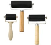 Paquete de 3 rodillos de goma Brayer Rollers 1.4 / 2.4 / 4 pulgadas Art Craft Roller para impresión, tinta, papel tapiz Como se muestra