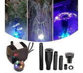 Bomba eléctrica de agua 600l/h con 4 led para estanque de peces de jardín al aire libre - fuente pequeña Enchufe de la UE