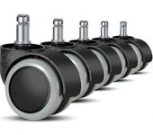 5 ruedas de silla de oficina de paquete 11 mm / 22 mm piso duro de reemplazo para sillas de juego, sillas giratorias, pr