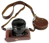 Bolsa de cámara portátil de cuero Pu Leather Case para Fujifilm Xt10 X-t20 Xt20 X-t30 Xt30ii Cubierta protectora inferior con apertura de batería C...