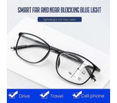 Vidrio de lectura multifocal +1.00d a +4.00d Gafas presbiópicas Light Tr90 Rim Negro 300