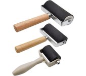 3 paquetes de rodillos de goma para recorrer, rodillos de goma dura de 1,4 / 2,4 / 4 pulgadas, rodillo artesanal de arte para impresión, tinta, pap...