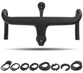 Manillar de carretera de carbono integrado para volante de bicicleta (440X120MM) negro
