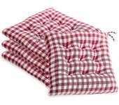 Juego de 4 almohadillas para cojines de sillas Sillas cuadradas a cuadros Almohadilla de asiento para cocinaComedorCojines de asiento de jardín con...