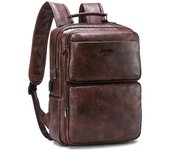JEEP BULUO New Casual Daypacks 14 pulgadas Portátil Mochila de gran capacidad Bolsa de hombre de viaje al aire libre Bolsas de cuero Split USB para...
