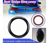 1pc para BMW Serie 1 M135i M140i F20 / f21 2011-2019 Insignia trasera del coche Anillo Logotipo Marco Cubierta Decoración Trim Negro Brillo de carbono