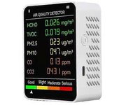 Detector de calidad del aire 6 en 1 LCD Medidor de Co2 de pantalla grande Pm2.5 pm10 Hcho Tvoc Co Co Co Dióxido de carbono Formaldehído Monitor-dwd...