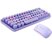 Conjuntos de teclado y mouse inalámbricos, conectividad confiable de 2.4 GHz para PC, computadora portátil Púrpura