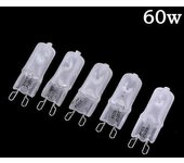 5pcs Frosted Halogen G9 Bombilla regulable 220v Lámpara 20/40/60w Luz halógena G9 60W-10PCS