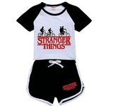 11-16 años Niños Stranger Things Camiseta manga corta Shorts Set Schwarz 13-14 Jahre