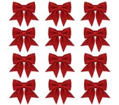 12pcs decoraciones de arco de Navidad, arcos de coronas, pequeño arco de árbol de Navidad, pajaritas de lentejuelas, adornos de arcos decorativos d...