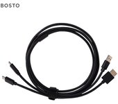Cable BOSTO 2 en 1 para dibujo gráfico BOSTO 13HD/16HD/16HDK/16HDT/BT-16HD/BT-16HDK/BT-16HDT negro