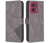 Para Motorola Edge 50 Fusion 5G Funda de cuero para teléfono Soporte Ver Gris