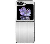 Funda cepillada de metal de acero inoxidable para Samsung Galaxy Z Flip 5, fundas plegables a prueba de golpes Silver