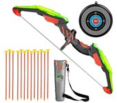 Bow And Archer Set - Juego de juguetes de tiro con arco - Led con 13 flechas de ventosa y carcaj Como se muestra
