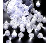 100 pcs llevó globo luz blanca mini redonda llevó bolas luces pequeña impermeable led lámpara de bola para globo linterna de papel fiesta de cumple...