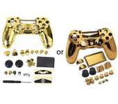 Para controlador delgado Carcasa cromada para carcasa Para estuche Botones de juego completo Oro