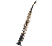 Latón Recto Soprano Sax Saxofón Bb B Instrumento de Viento Madera Clave de Concha Natural Patrón de Tallado w Negro