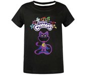 Criaturas sonrientes CatNap Camiseta estampada de dibujos animados Niños Adolescentes Camiseta de manga corta Tops casuales de verano Regalos Negro...