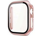 Para Apple Watch Series 10 Funda protectora de 46 mm Cubierta de reloj de PC dura completa con vidrio templado Fi Multicolor Rose Gold