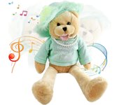 Osito de peluche musical con perla canta Para eso son los amigos Animal de peluche interactivo Cabeza que sacude la cabeza Regalo de peluche animad...