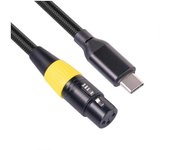 Cable USB C a XLR Hembra Tipo C Macho a 3 Pines XLR Micrófono Hembra Computadora Audio Data Cable 3 Negro amarillo