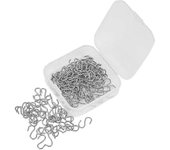 150 piezas Mini S Hooks conectores de metal S- Perchas de alambre para colgar joyas, llavero y etiquetas Plata