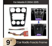 Fasciasfor de radio de 9 pulgadas para Mazda 6 GH 2007-2012 2004-2015 Doble marco DIN Instalación automática del tablero del panel estéreo Reacondi...