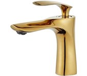 Grifo de lavabo de baño Manija única de latón Oro Cromo Dorado Acabado Monomando con lavabo p202411261150