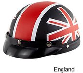 Casco de motocicleta De Cara Abierta Medios Cascos Con Gafas Visor Bufanda Inglaterra