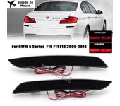 Luz trasera reflectora del parachoques trasero de lente ahumada para BMW Serie 5 F10 F11 F18 2009 2010 2011 2012 2013 2014 Accesorios para el coche...