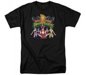 Mighty Morphin Power Rangers Camiseta Unite para hombre Negro M