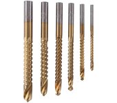 Juego de 6 taladros de fresado HSS Juego de brocas para madera Juego de brocas para madera y metal K075 Oro