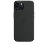 Para iPhone 15 Funda compatible con MagSafe Anti-arañazos silicona cubierta de teléfono rojo-rojo Negro