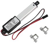 -Actuador lineal, carrera de 2 pulgadas, 90N / 20.3Lb, velocidad 9.5 mm / s motor de actuador eléctrico impermeable Linea Negro plateado