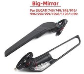 Para Ducati 848 916 996 998 999 Panigale 1198 1098 1199 Motocicleta Espejo de viento modificado Ala de viento ajustable Espejo retrovisor giratorio...