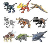 9pcs Bloques de construcción de dinosaurios jurásicos T-rex Velociraptor Mosasaurus Triceratops Figuras de acción Kids-FCY