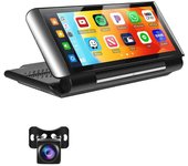 Radio estéreo portátil para automóvil Carplay Android Auto Mirror Link Pantalla plegable de 6,86 pulgadas Bluetooth FM Tr Negro