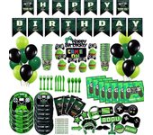 145Pcs/Set Suministros para fiestas de videojuegos Decoraciones temáticas de fiesta de juegos Banner de juegos de feliz cumpleaños 145pcs set