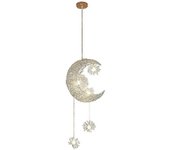 Luz colgante LED, moderna forma de estrella de luna Lámpara colgante lámpara colgante lámpara de araña lámpara de techo, blanco cálido