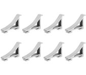 8pcs Refrigerador de aluminio Shelf Clips Soporte de refrigerador Soporte de estante de abrazadera Plata 4.00X2.50X0.90CM