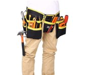 Augro Cinturón de herramientas con 11 bolsillos, bolsa de herramientas, tela Oxford impermeable, con correas ajustables, para electricistas, carpin...
