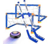 Hover Hockey Set para juguetes para niños, Hover Hockey Juego con 2 goles Led Light Air Hover Ball, Divertidos regalos familiares de hockey en inte...